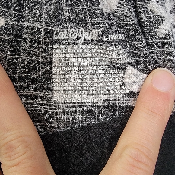 Cat & Jack Girls' Black & White Mixed-Floral Tiered Maxi Dress Size Large 10-12 - Picture 4 of 4